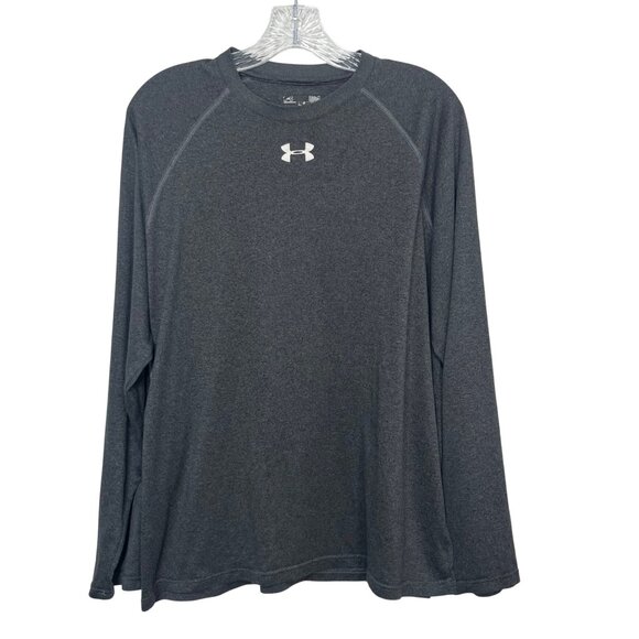 Under Armour Long Sleeve Athletic Shirt Mens Large Charcoal Gray Heat Gear - Picture 1 of 7
